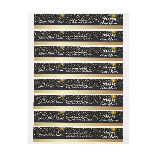 Happy New Year Gold Confetti Bokeh Lights Patroon (Vel)