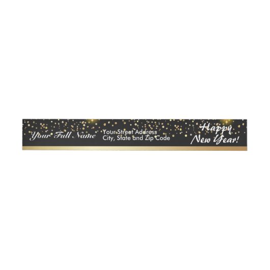 Happy New Year Gold Confetti Bokeh Lights Patroon (Individueel)