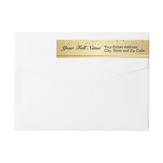 Happy New Year Gold Confetti Bokeh Lights Patroon (Achterkant)