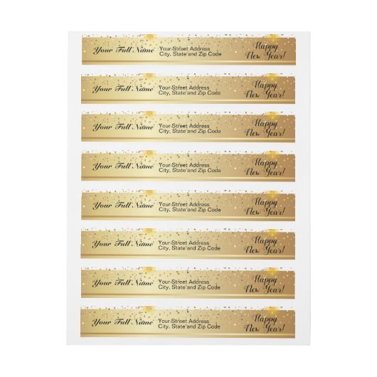 Happy New Year Gold Confetti Bokeh Lights Patroon (Vel)