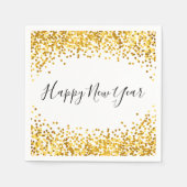 Happy New Year Gold Confetti Holiday Napkin Servet (Voorkant)