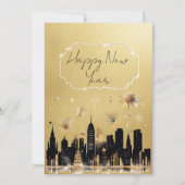Happy New Year Gold en Black Corporate Kaart (Voorkant)