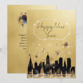 Happy New Year Gold en Black Corporate Kaart (Voorkant / Achterkant)
