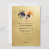 Happy New Year Gold en Black Corporate Kaart (Achterkant)