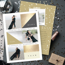 Happy New Year Gold Foil Blokken Stijlvol 3 Foto