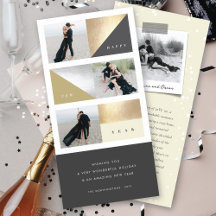 Happy New Year Gold Foil Blokken Stijlvol 3 Foto