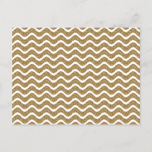 Happy New Year Gold Glitter Chevron Stripes Briefkaart (Achterkant)
