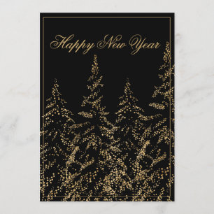 Happy New Year Gold Glitter Elegant Holiday Card Feestdagenkaart