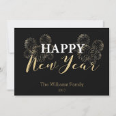 Happy New Year Gold Glitter Kaart (Voorkant)