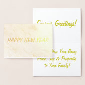 Happy New Year Gold Holiday Kaart (Display)