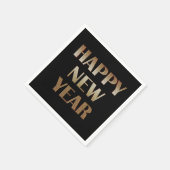 Happy New Year Gold Metallic Text Afbeelding Servet (Hoek)