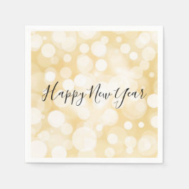 Happy New Year Gold Polka Dot Holiday Napkin Servet