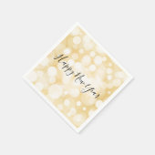 Happy New Year Gold Polka Dot Holiday Napkin Servet (Hoek)