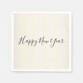 Happy New Year Gold Polka Dot Holiday Napkin Servetten (Voorkant)