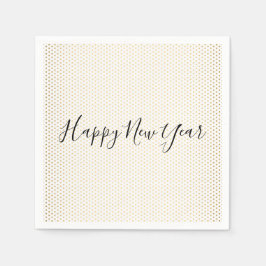 Happy New Year Gold Polka Dot Holiday Napkin Servetten