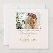 Happy New Year Gold Script 4 Photo Collage Neutral Feestdagenkaart (Achterkant)