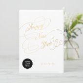 Happy New Year Gold script zakelijke logo Feestdagenkaart (Staand voorkant)