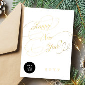 Happy New Year Gold script zakelijke logo Feestdagenkaart