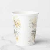 Happy New Year Gold Silver Fireworks Papieren Bekers (Rechts)