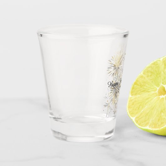 Happy New Year Gold Silver Fireworks Shot Glas (Links)