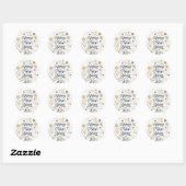 Happy New Year Gold Snowflake Ronde Sticker (Vel)