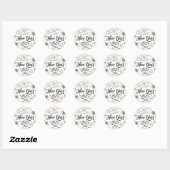 Happy New Year Gold Snowflake Ronde Sticker (Vel)