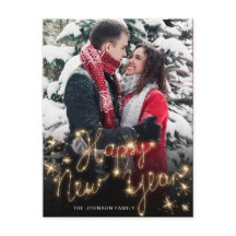 Happy New Year Gold Sparkle Script Script PHOTO Gr