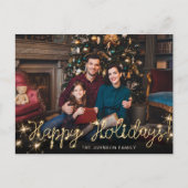 Happy New Year Gold Sparkle Script Script PHOTO Gr Briefkaart (Voorkant)