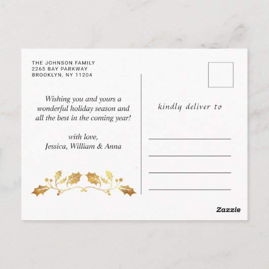 Happy New Year Gold Sparkle Script Script PHOTO Gr Briefkaart (Achterkant)