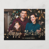 Happy New Year Gold Sparkle Script Script PHOTO Gr Briefkaart (Voorkant)