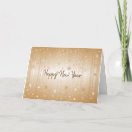 Happy New Year Gold Stars Kaart