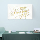 Happy New Year Gold & White Typography Banner (Beurs)