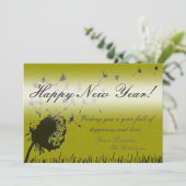 Happy New Year - Gold Wish Kaart (Staand voorkant)