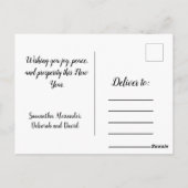 Happy New Year Golden en Black Elegant Briefkaart (Achterkant)