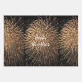 Happy New Year Golden Fireworks Pattern 2023 Inpakpapier Vel (Voorkant)