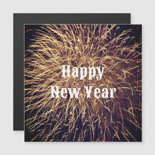Happy New Year Golden Fireworks Trendy 2023 (Voorkant / Achterkant)