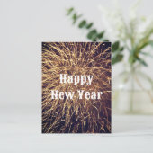 Happy New Year Golden Fireworks Trendy 2023 Cool Briefkaart (Staand voorkant)