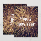 Happy New Year Golden Fireworks Trendy 2023 Cool Briefkaart (Voorkant / Achterkant)