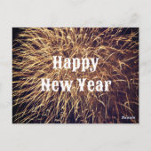 Happy New Year Golden Fireworks Trendy 2023 Cool Briefkaart (Achterkant)