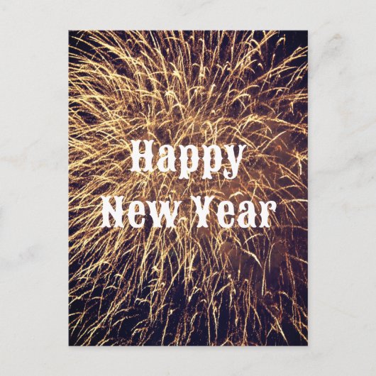 Happy New Year Golden Fireworks Trendy 2023 Cool Briefkaart (Voorkant)
