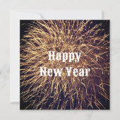 Happy New Year Golden Fireworks Trendy 2023 Kaart (Voorkant)