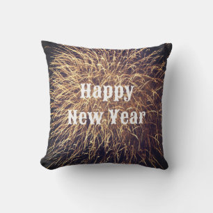 Happy New Year Golden Fireworks Trendy Gift 2023 Buitenkussen