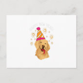 Happy New Year Golden Retriever Fireworks Sparkle Briefkaart (Voorkant)