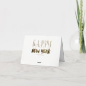 Happy New Year Golden Text Gold Typografie Feestdagen Kaart (Achterkant)