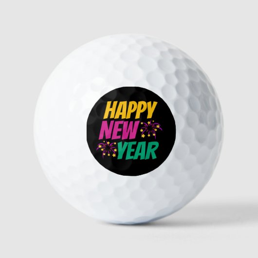 Happy New Year  Golfballen (Voorkant)