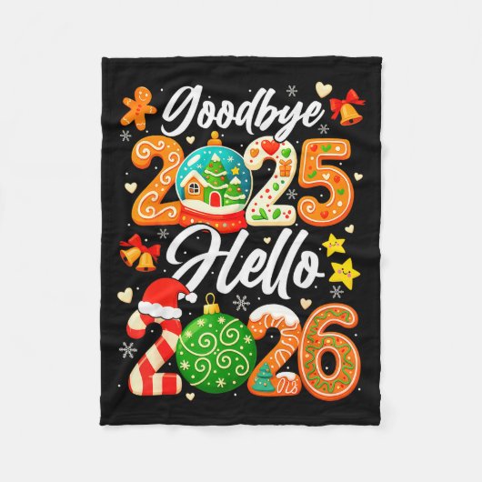 Happy New Year Goodbye 2025 Hello 2026 Christmas G Fleece Deken (Voorkant)