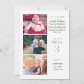 Happy New Year Greenery Modern Holiday Kaarten (Achterkant)