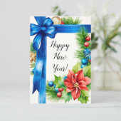 Happy New Year Greeting Card Bedankkaart (Staand voorkant)