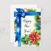 Happy New Year Greeting Card Bedankkaart (Voorkant / Achterkant)