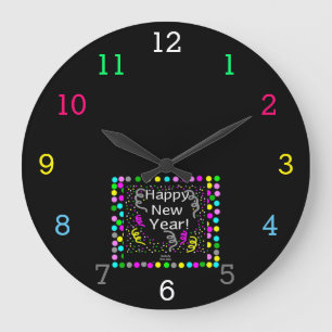 Happy New Year Greetings AcrylWall Clock Grote Klok